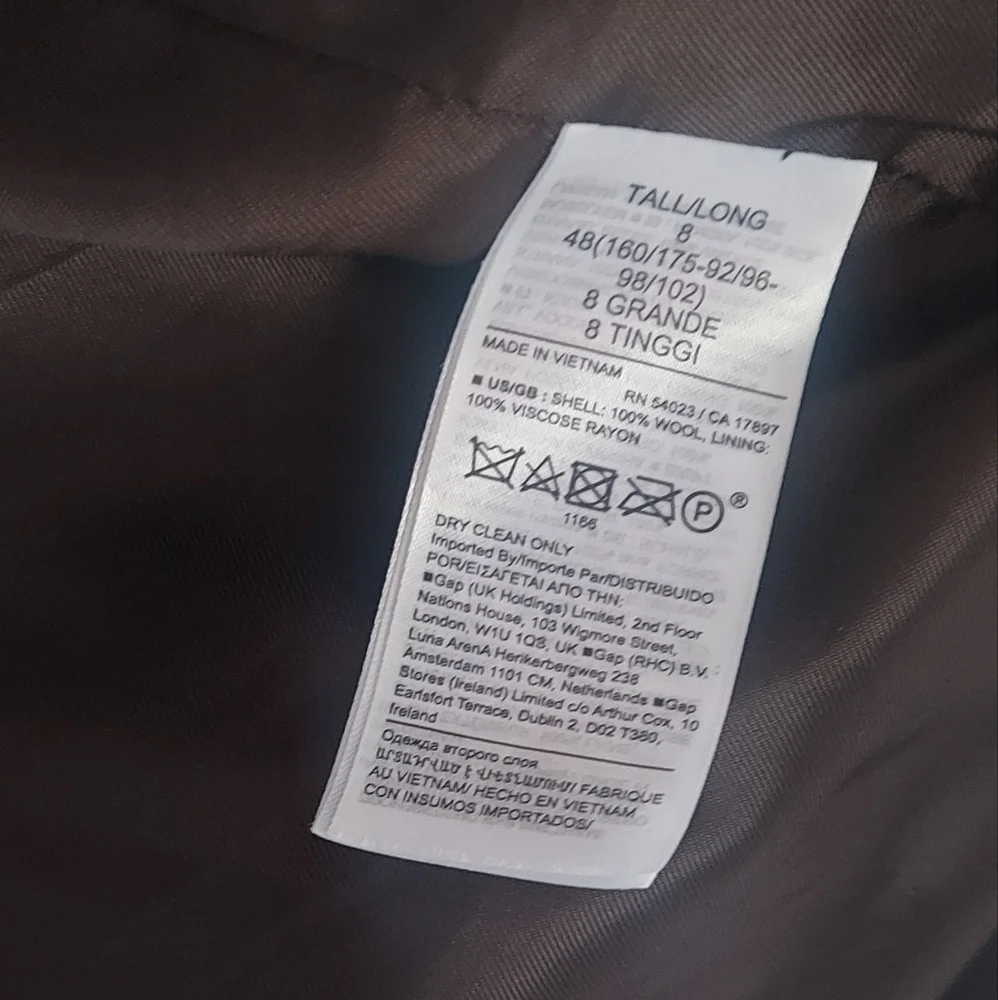New BANANA REPUBLIC Herringbone Captain's Blazer - 8 Tall - Picture 5 of 9